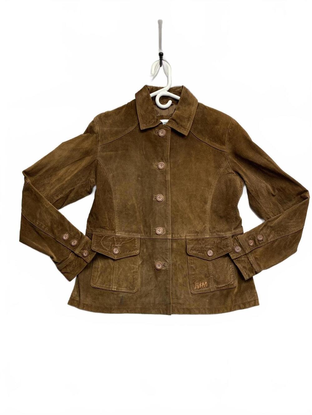 Vintage 90's Rare JJM Blackberry/Rim Brown Women's Suede Button-Up Jacket Sz XL